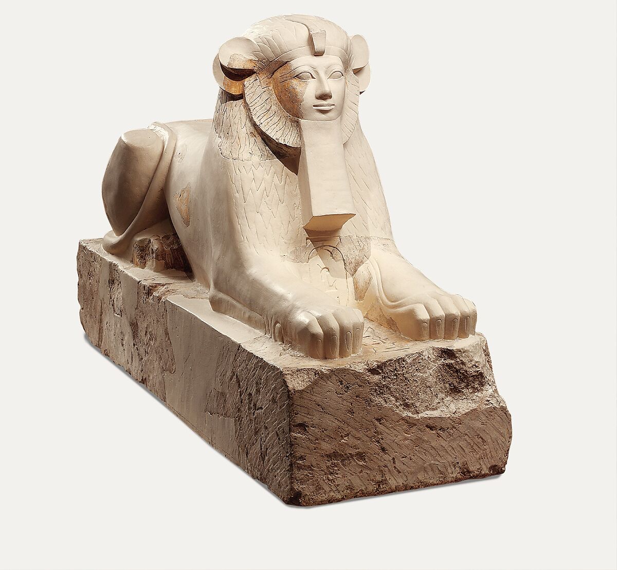 Sphinx of Hatshepsut, Limestone, plaster 