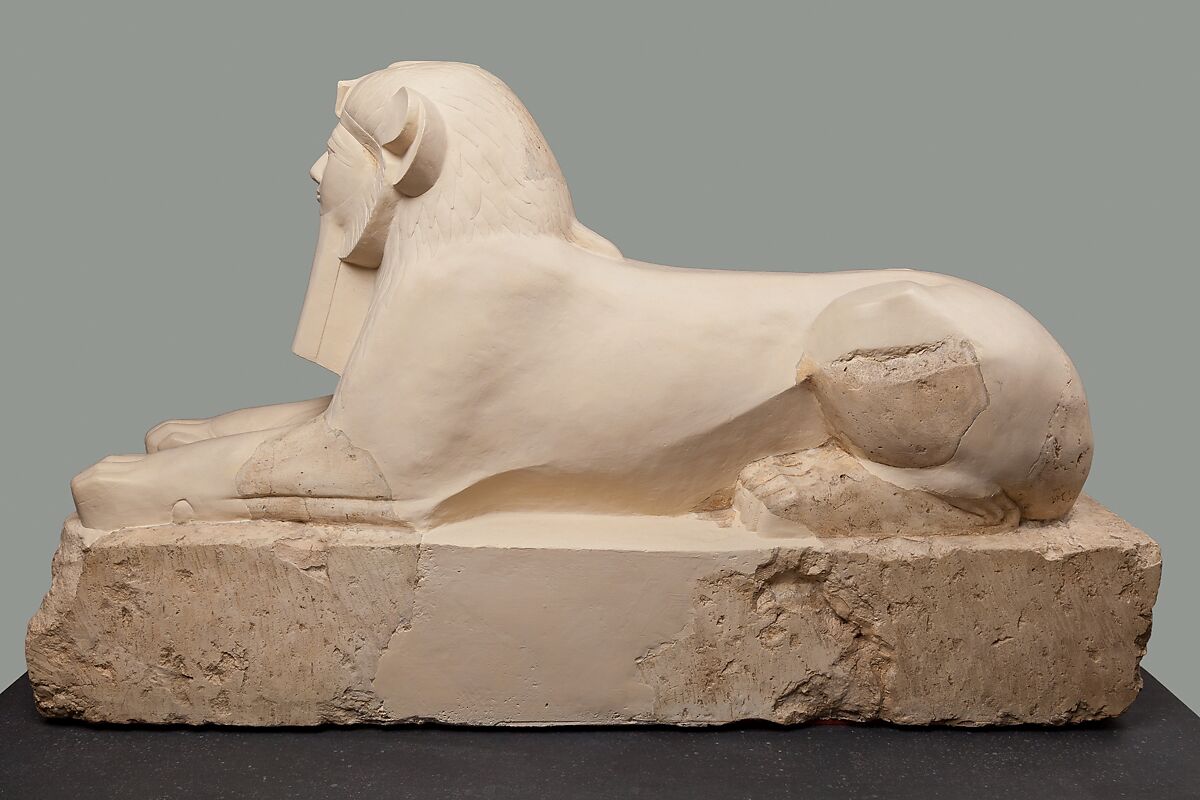 Sphinx of Hatshepsut, Limestone, plaster