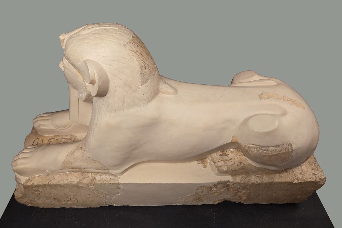 Sphinx of Hatshepsut, Limestone, plaster