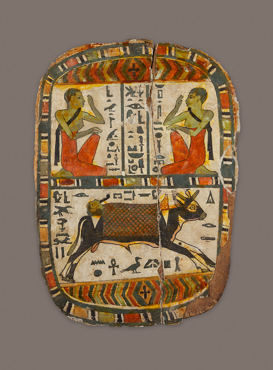 Footboard of Pakherenkhonsu's Cartonnage Case, Wood, paste, paint 