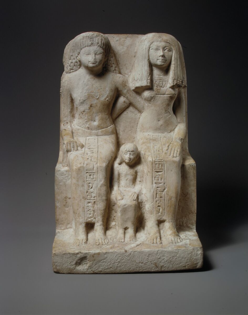 Statue of Kedamun and His Family, Limestone, paint