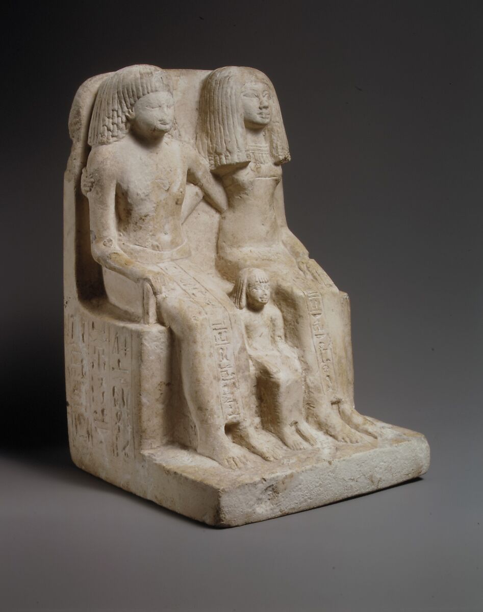 Statue of Kedamun and His Family, Limestone, paint