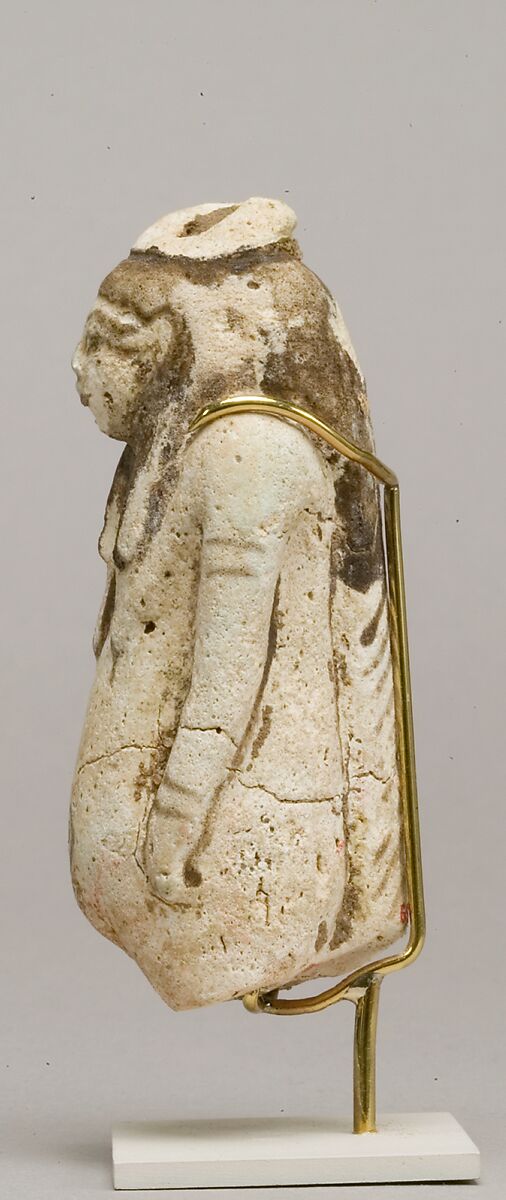 Figure vase in the form of Taweret with a human head, Faience