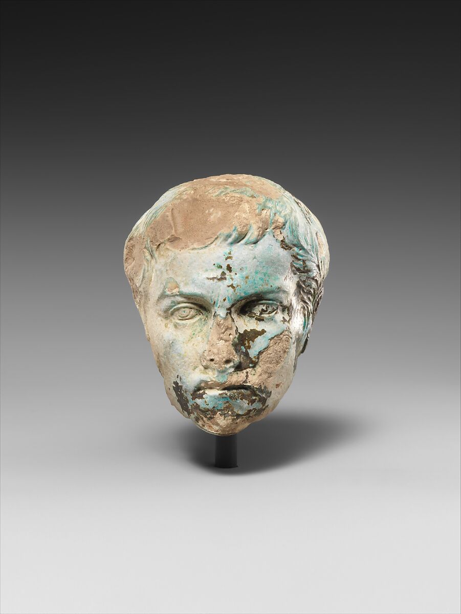 Head of Augustus, Faience