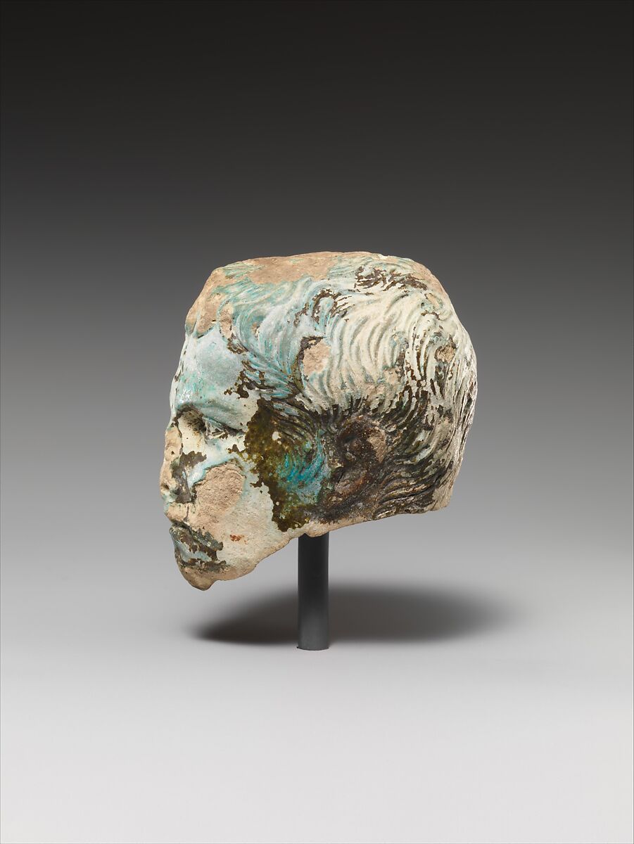Head of Augustus, Faience