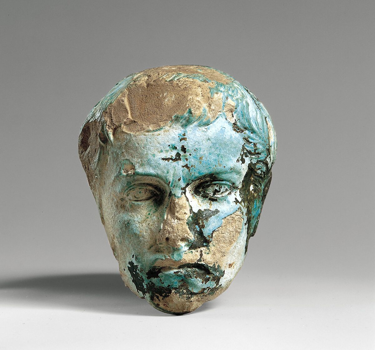 Head of Augustus, Faience 