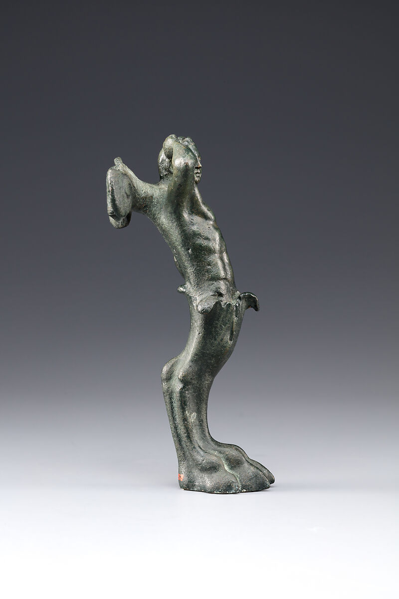 Vessel support combining the upper body of Herakles and a lion's foot, Bronze