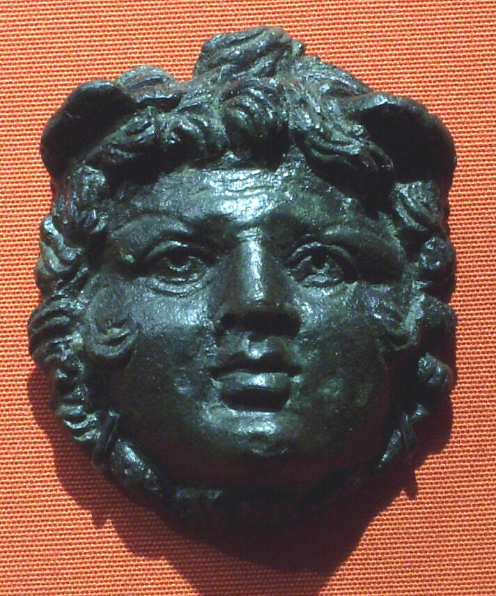Decorative attachment in the form of a head of Medusa, Bronze 