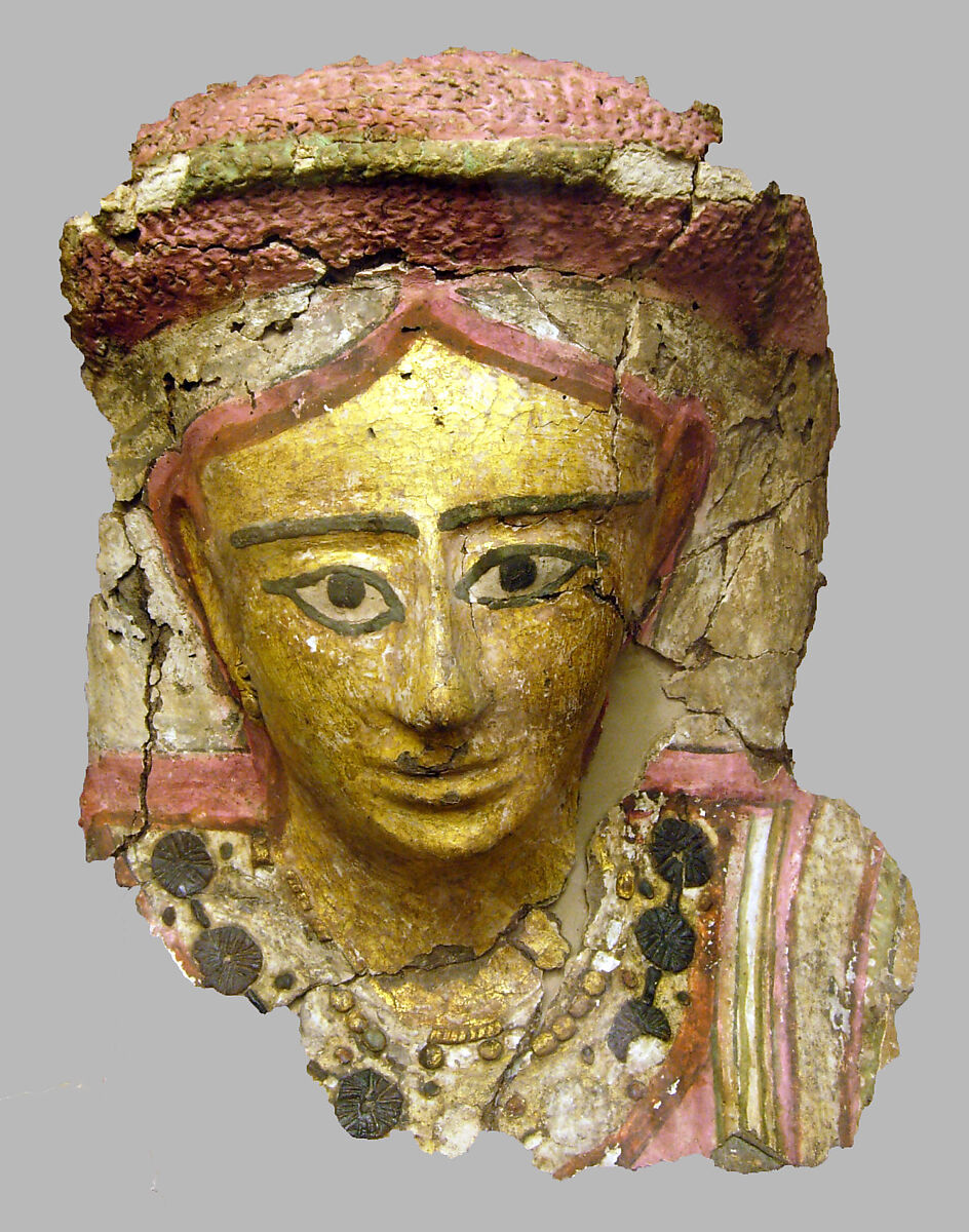 Funerary Mask, gesso or mud?, paint 