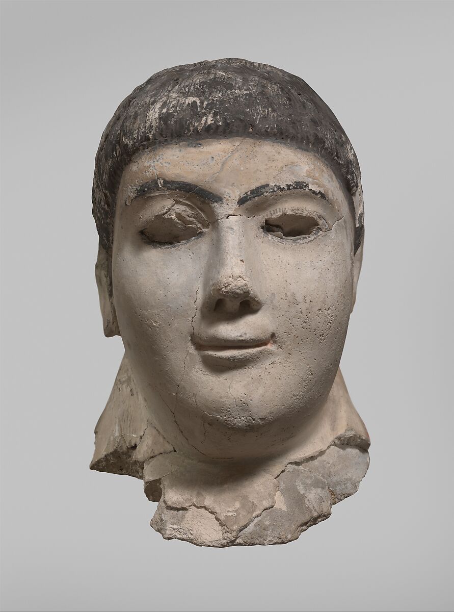 Funerary Mask of a woman, Plaster, paint 