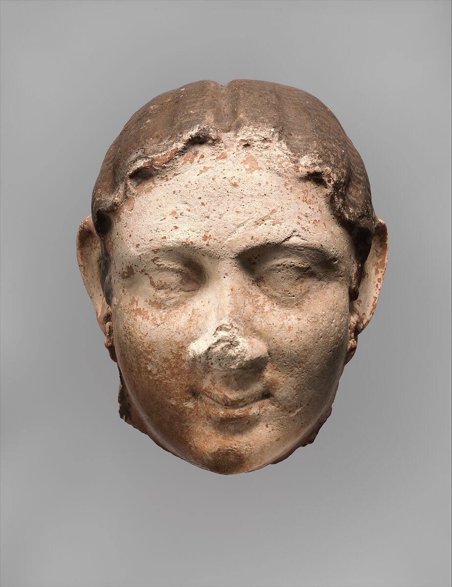 Funerary Mask, Plaster, paint 