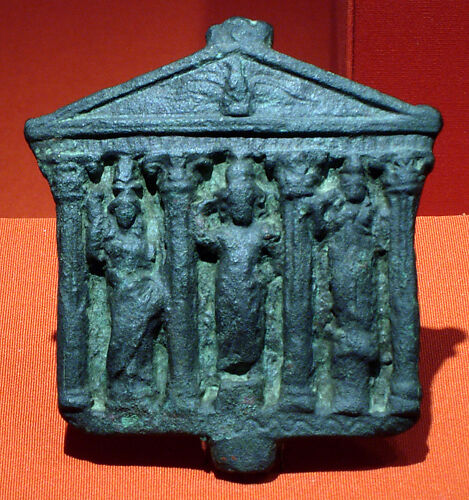 Plaque representing a Greco-Roman type temple with Corinthian columns