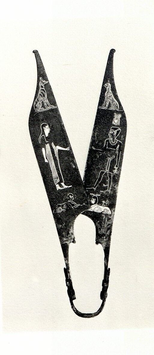 Shears, Bronze or copper alloy, silver, black copper (?)