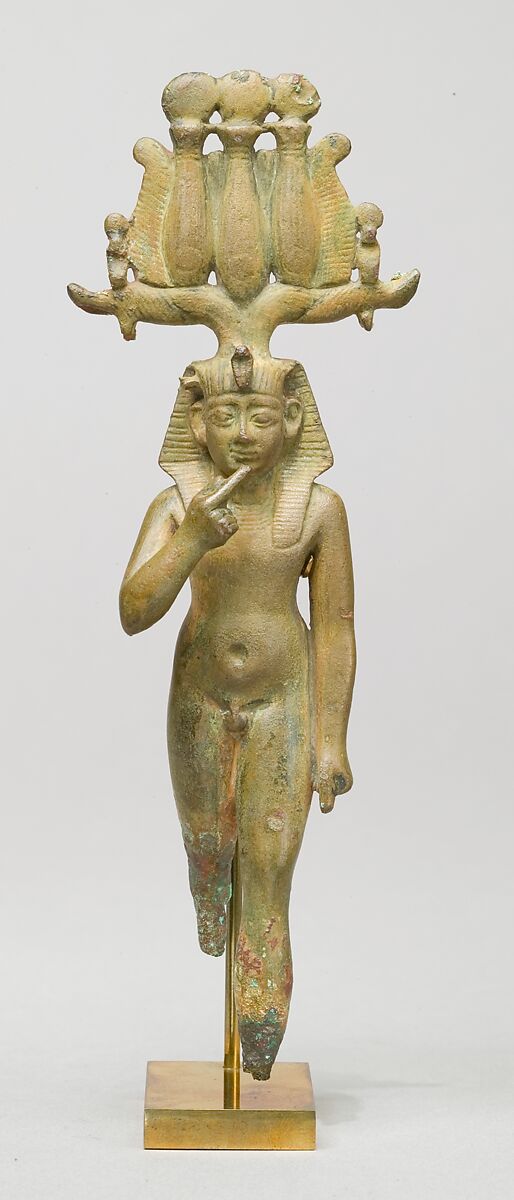 A child god, probably Harpokrates, Leaded bronze, formerly gilded