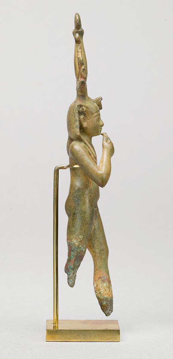 A child god, probably Harpokrates, Leaded bronze, formerly gilded