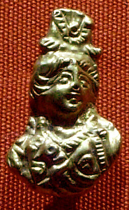 Pendant:  Bust of Isis, Gold 