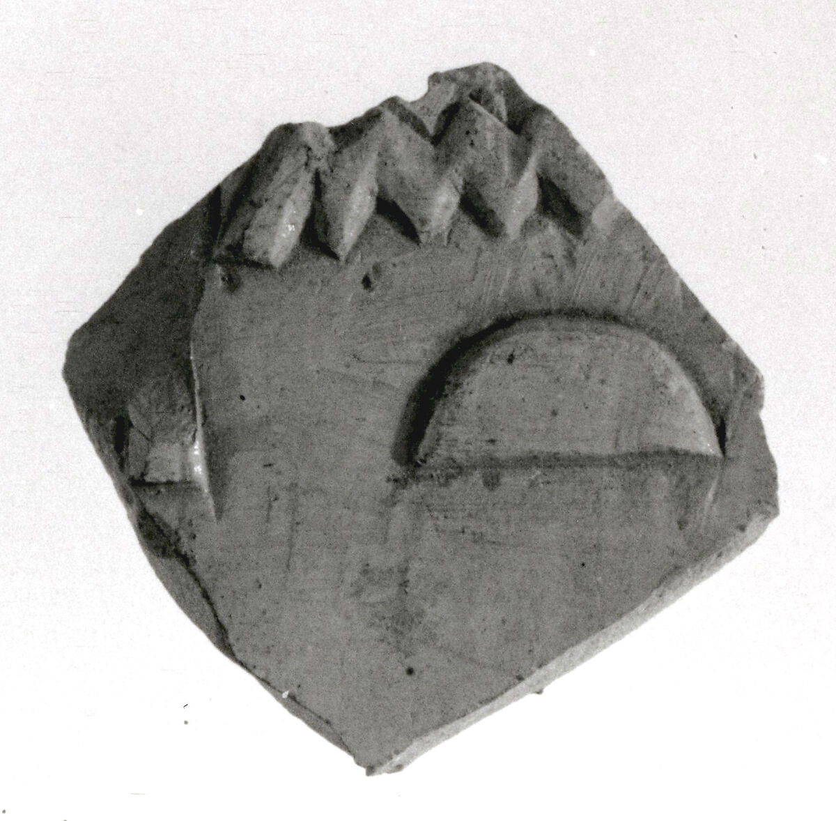 Raised relief fragment, Limestone, varnish