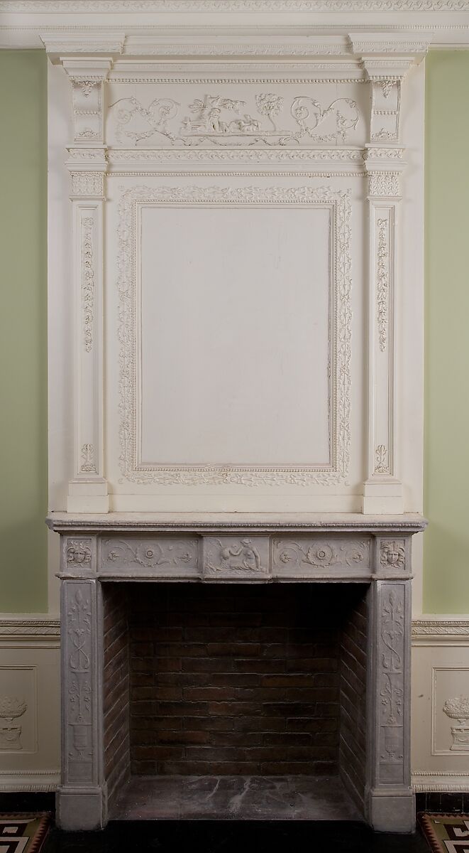 Overmantel, Wood, composition ornament, American 