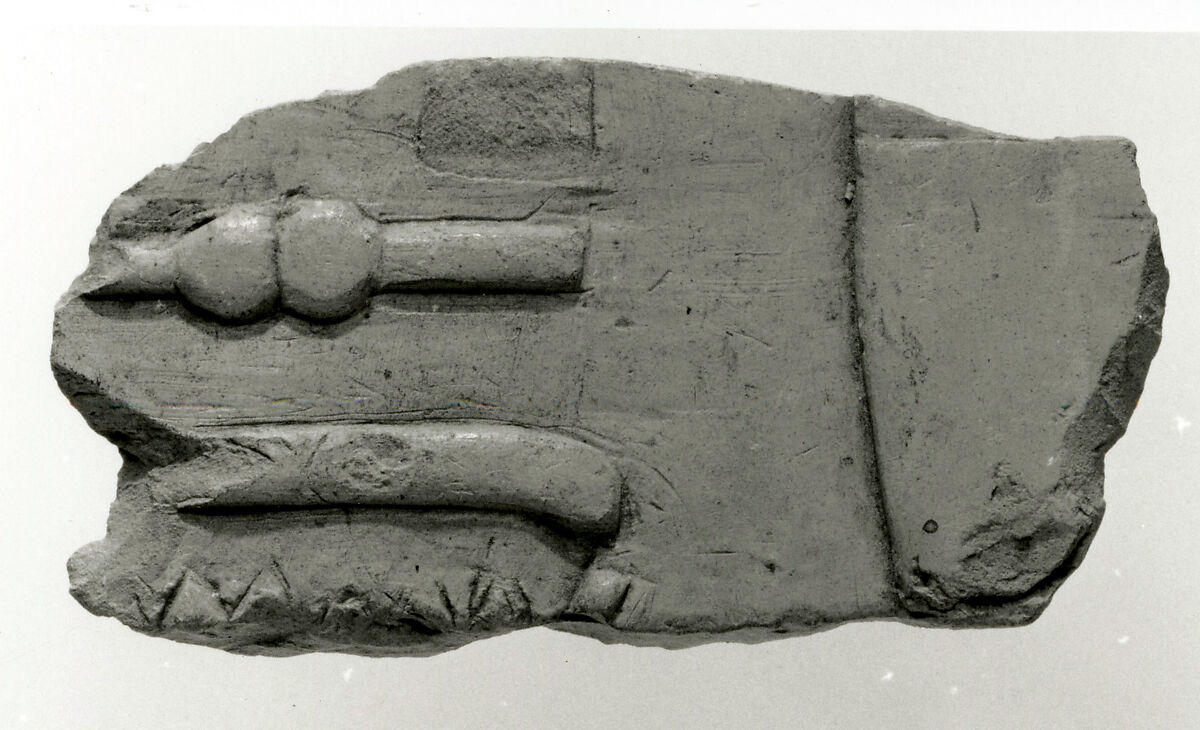 Raised relief fragment, Limestone, varnish