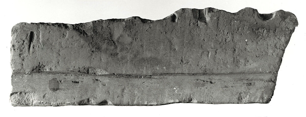 Raised relief fragment, Limestone, varnished