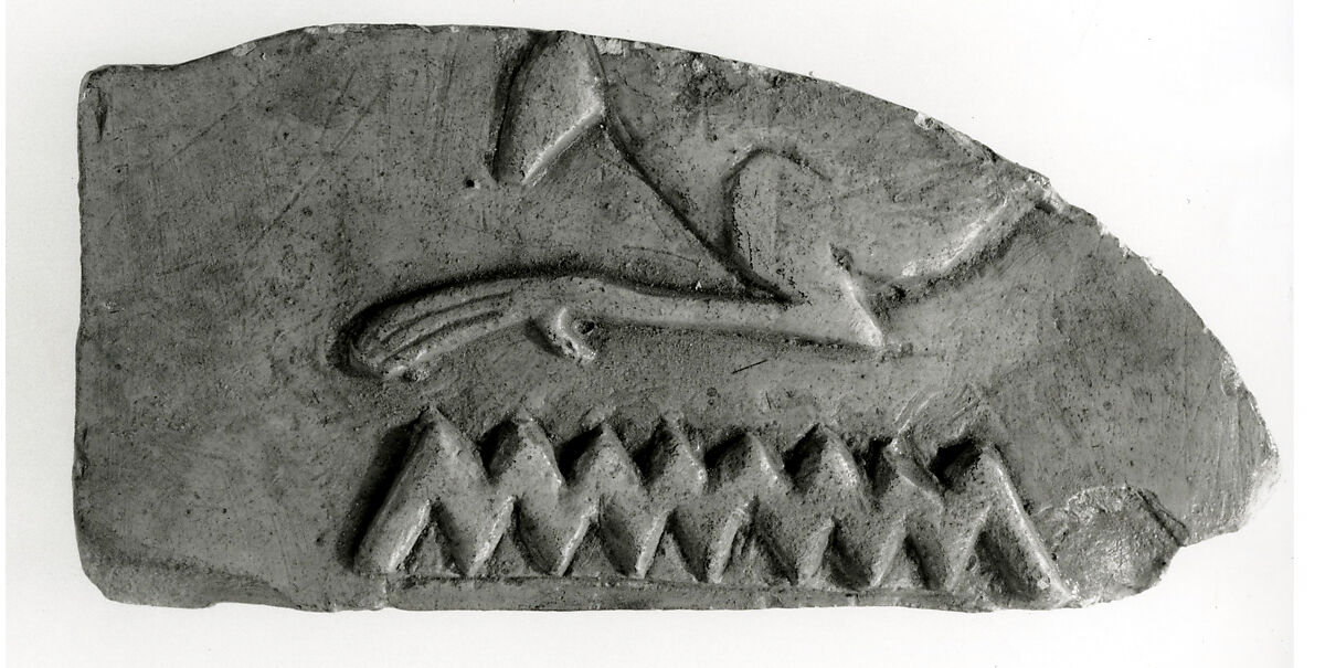 Raised relief fragment, Limestone, varnish