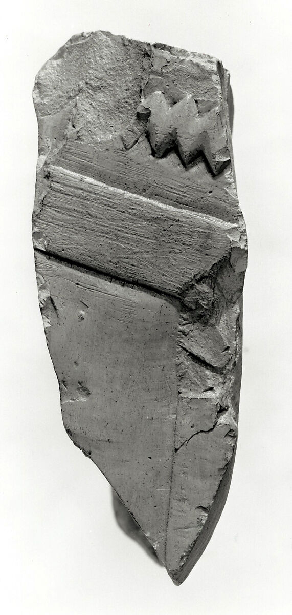 Raised relief fragment, Limestone, varnish