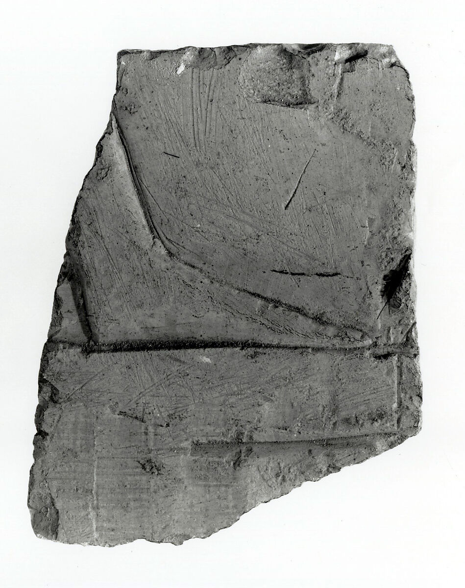 Raised relief fragment, Limestone, varnish 