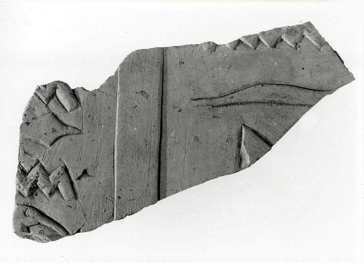 Raised relief fragment, Limestone, varnish