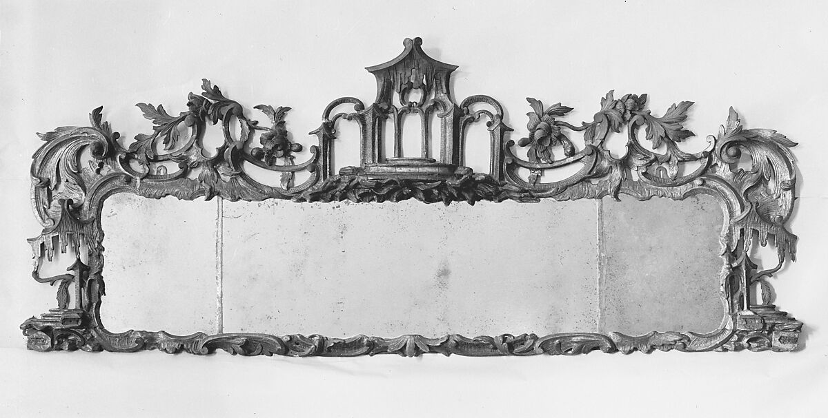 Looking glass, Pine, gilded plaster