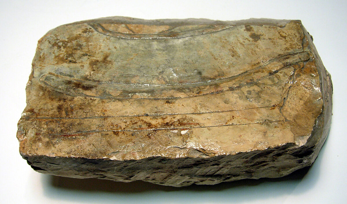 Sunk relief fragment, Limestone, varnish 