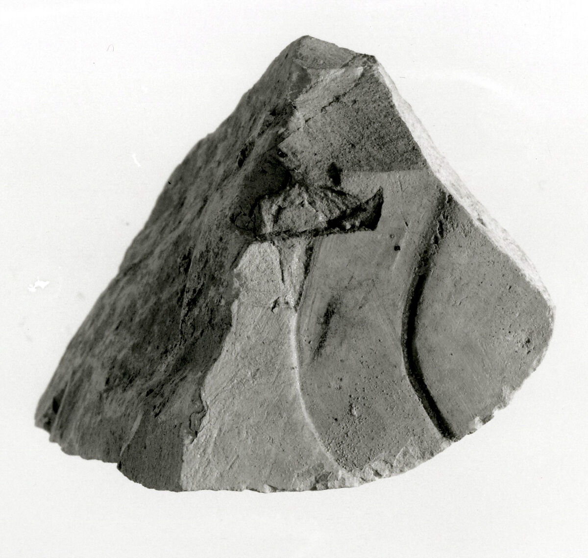 Sunk relief fragment, Limestone 