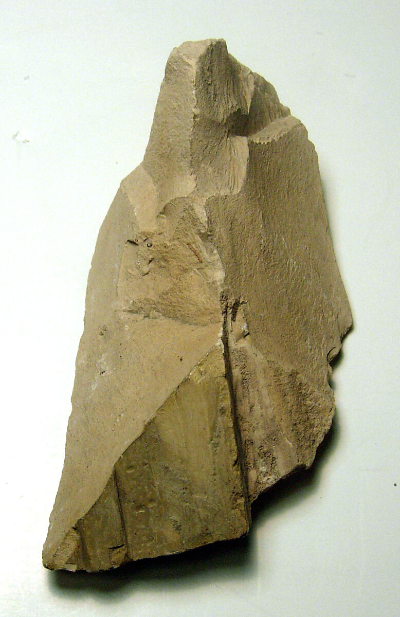 Raised relief fragment, Limestone, varnished