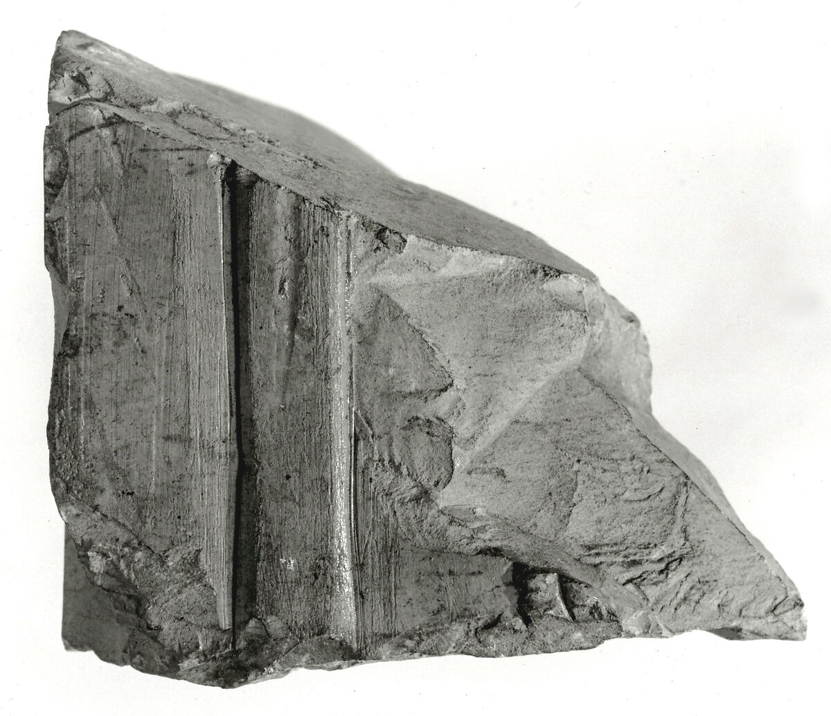 Raised relief fragment, Limestone, varnish 