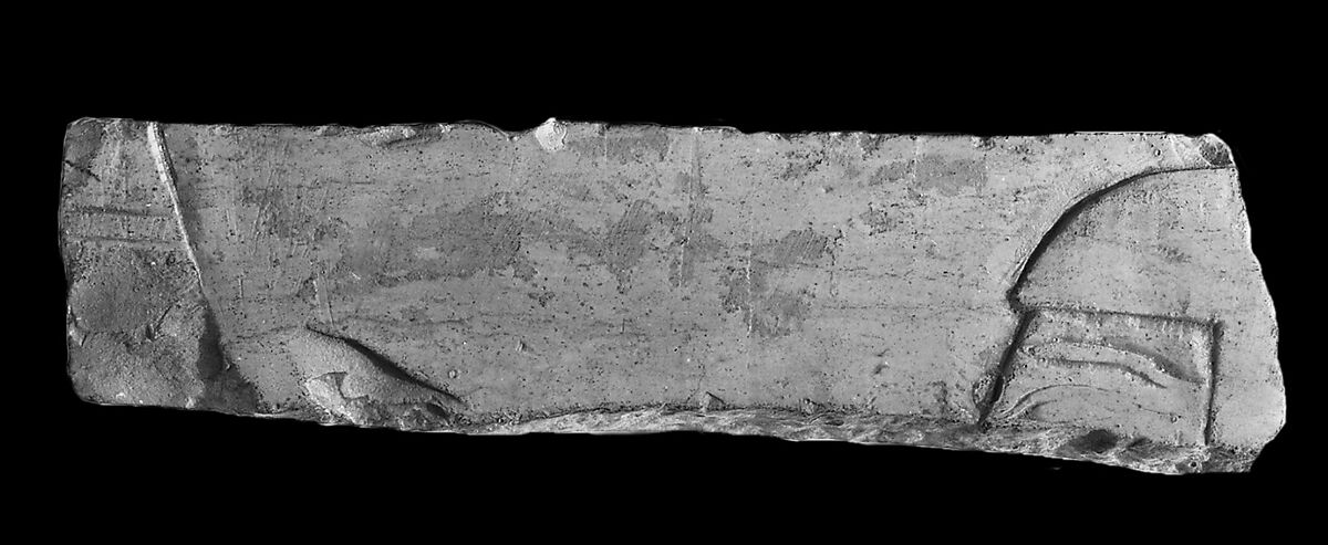 Raised relief fragment, Limestone, varnish