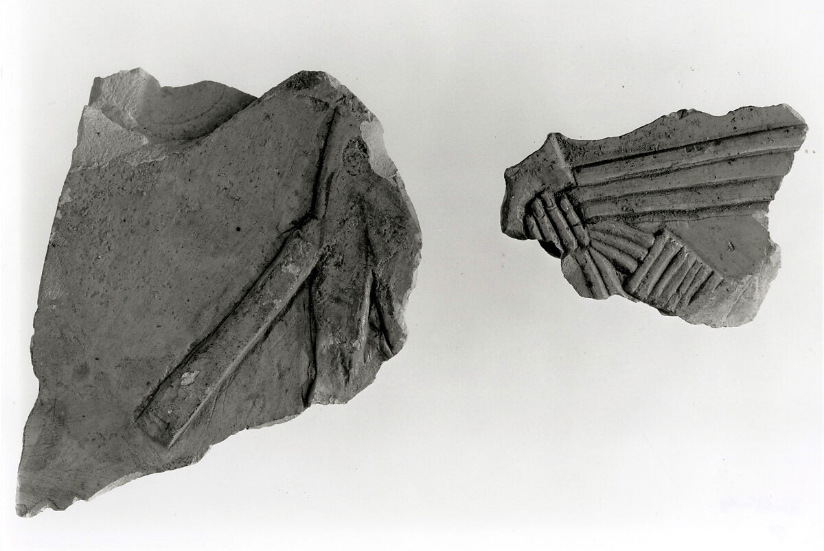 Raised relief fragment, Limestone, varnish