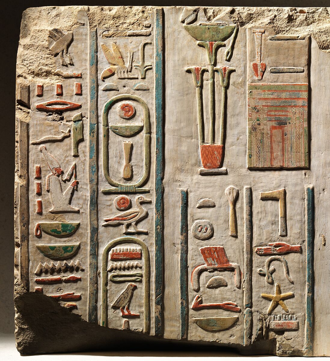 Relief of Nebhepetre Mentuhotep II and the Goddess Hathor, Limestone, paint