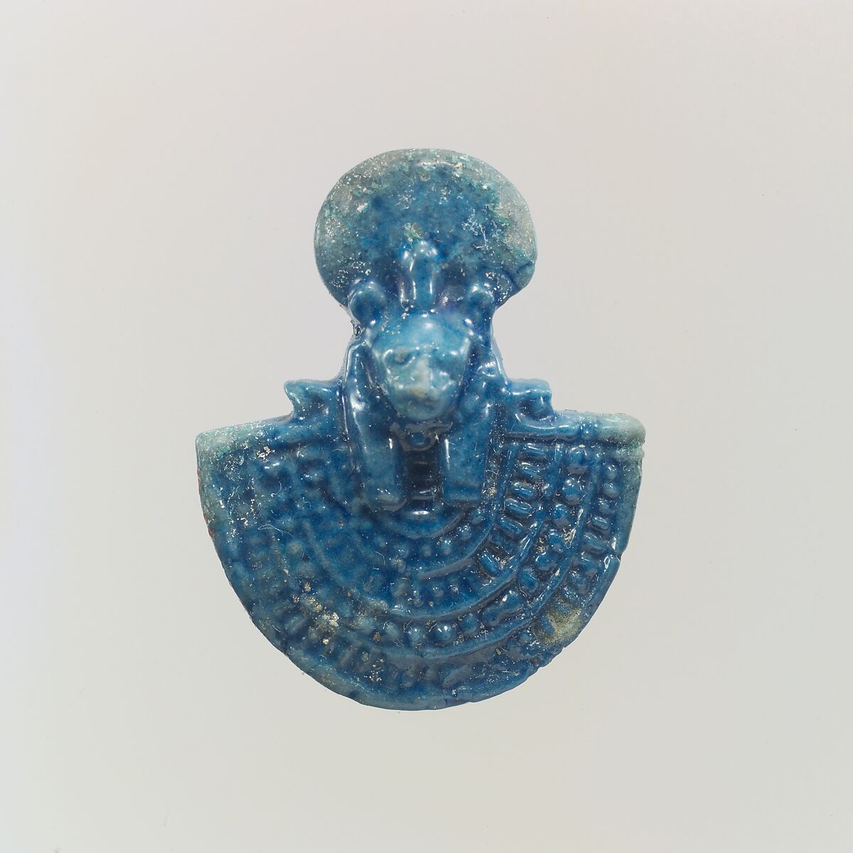 Aegis of Sakhmet or Bastet, Faience 