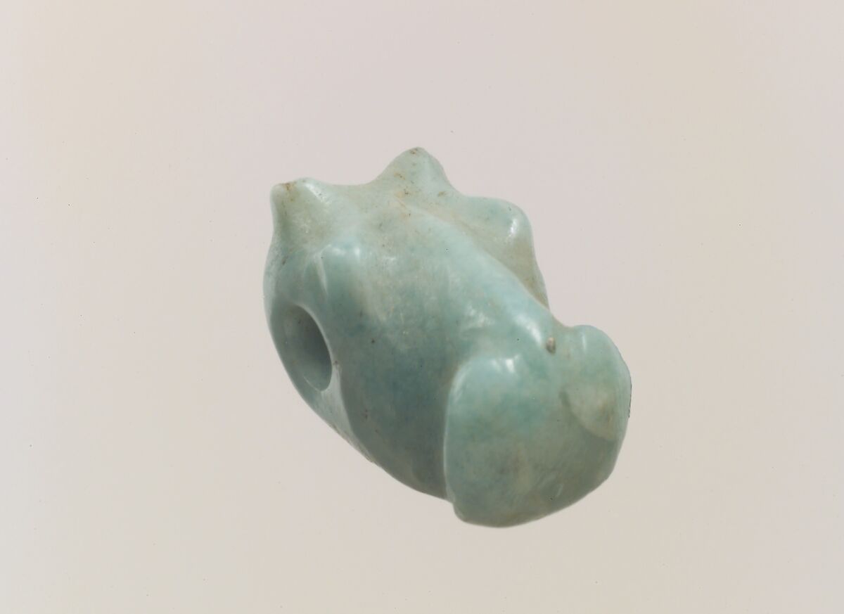 Hippopotamus-head amulet, Feldspar 