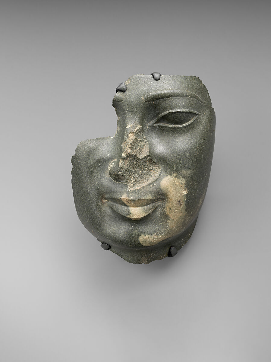 Face attributed to Ptolemy II Philadelphos or a contemporary, Greywacke 