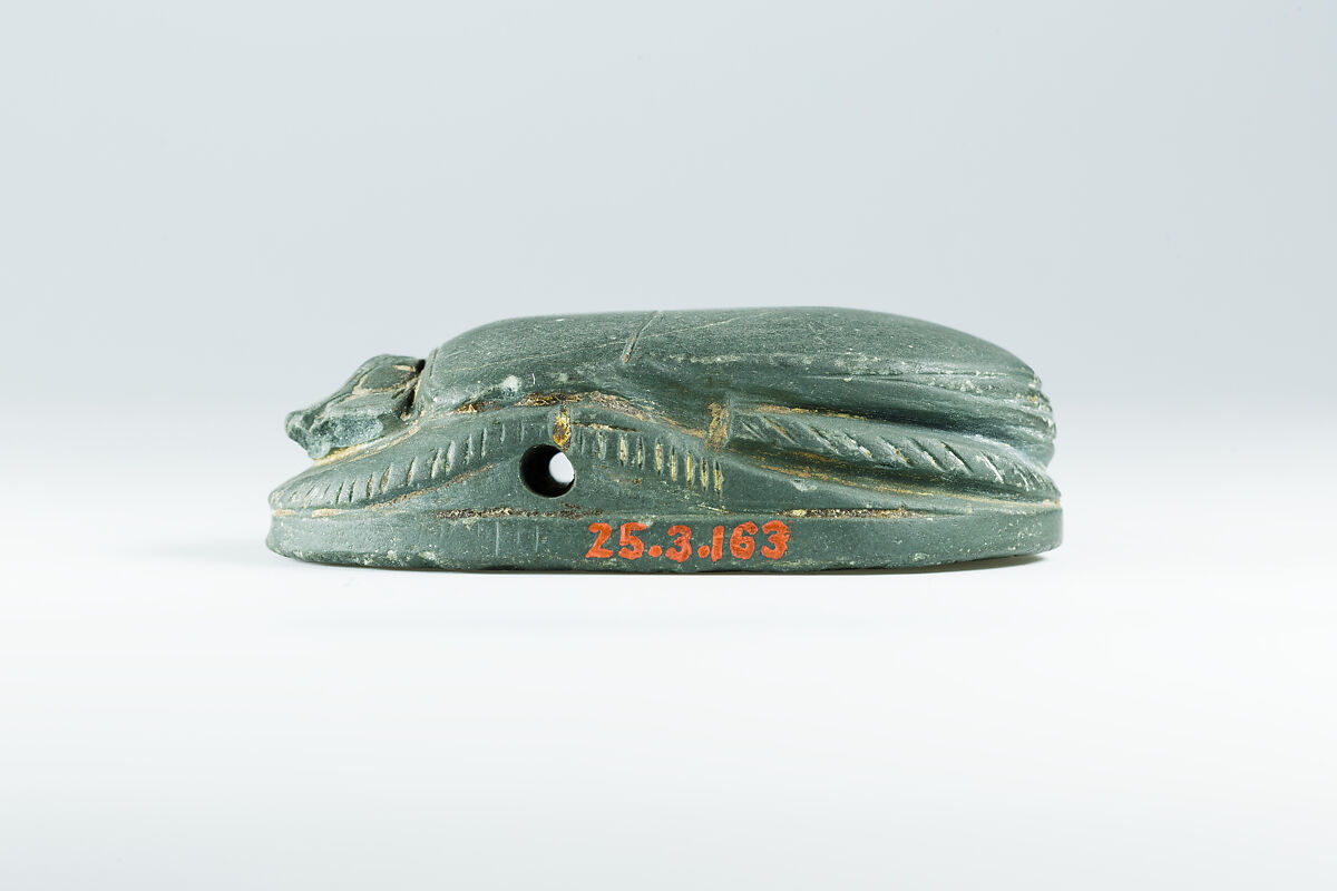 Heart Scarab inscribed for Gautsoshen, Slate