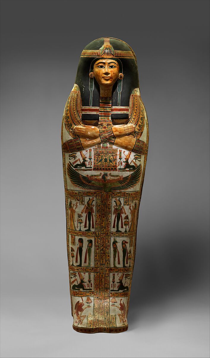 Outer Coffin of the Chantress of Amun-Re Henettawy, Wood, gesso, paint, varnish