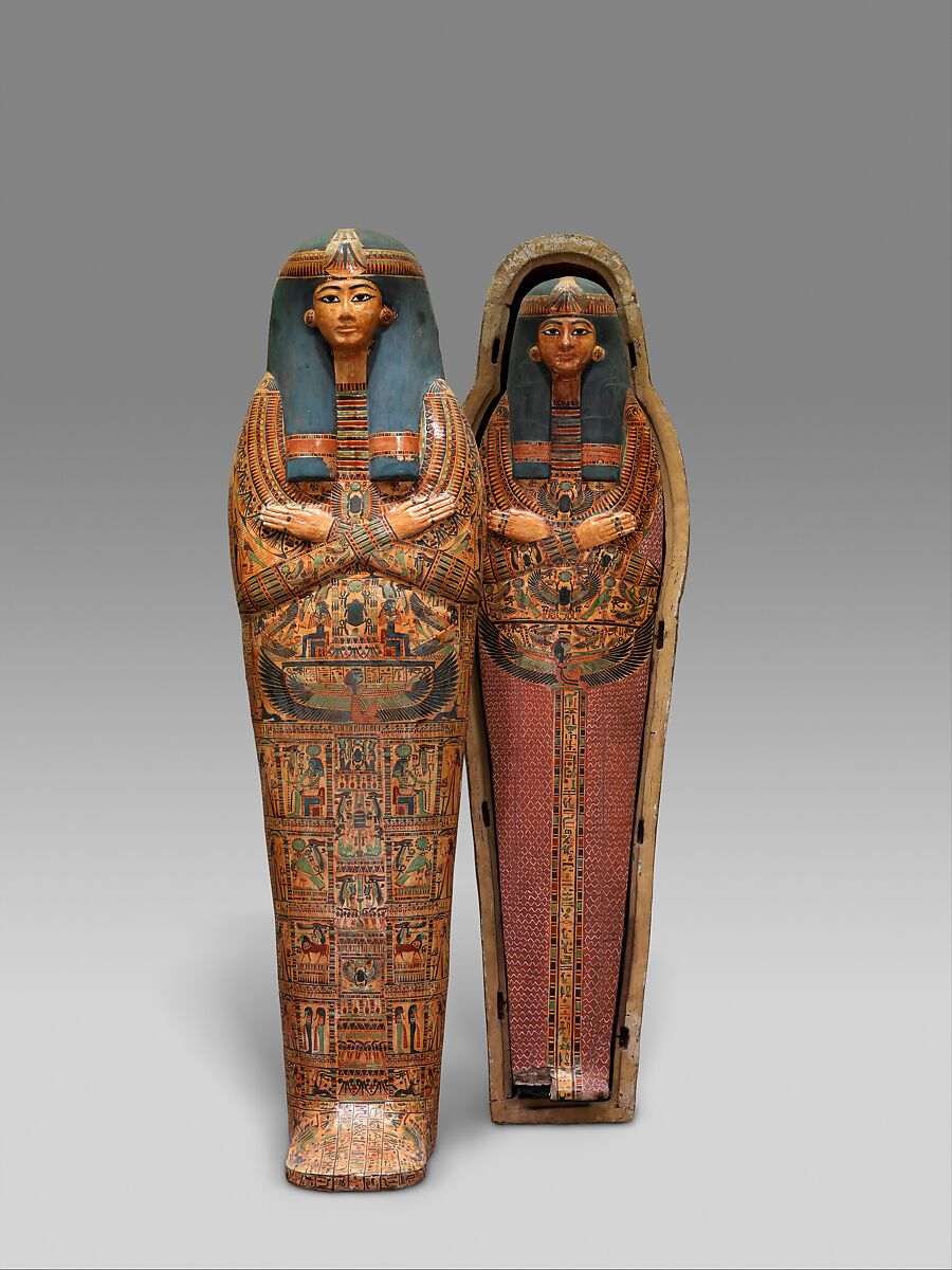 Inner Coffin of the Chantress of Amun-Re Henettawy, Wood, gesso, paint 