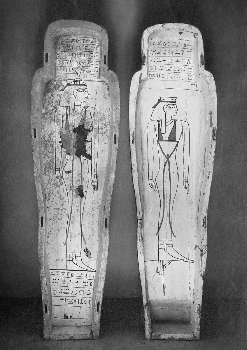 Inner coffin of Ankhshepenwepet, Wood (tamarisk and sycomore fig), paste, paint