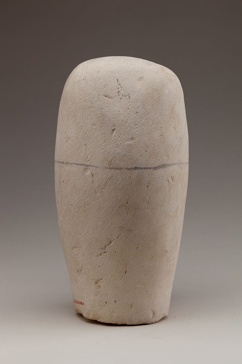 Dummy Canopic Jar with the Head of Hapy, Limestone, paint
