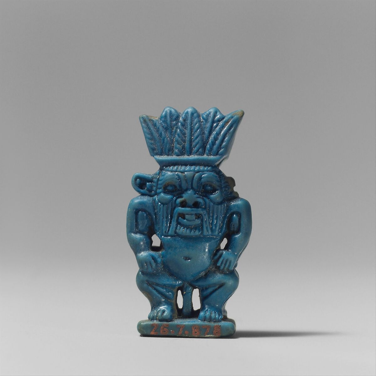 Bes-Image Amulet, Faience 