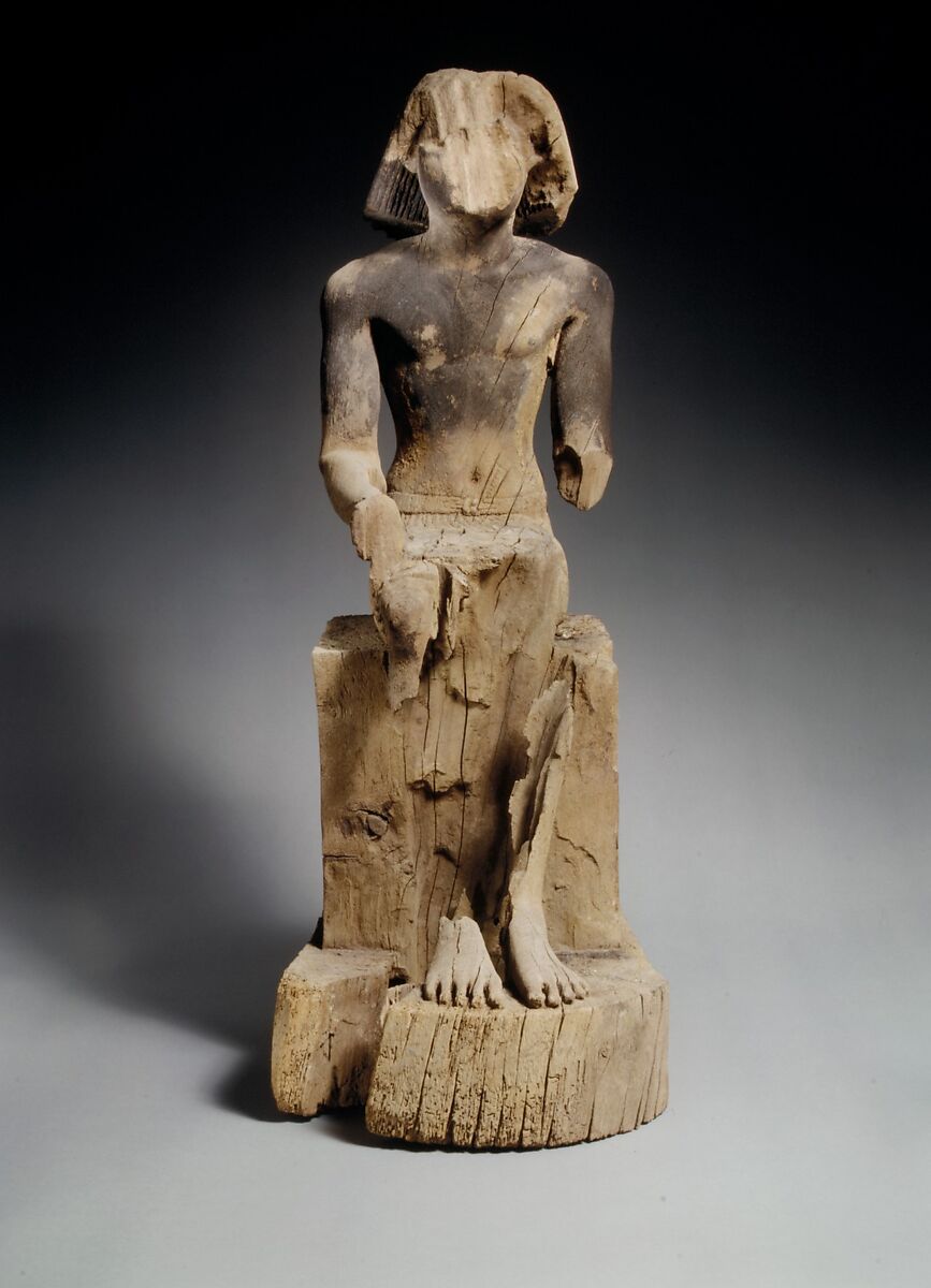 Sitting Statue of Kaemsenu (?), Wood 