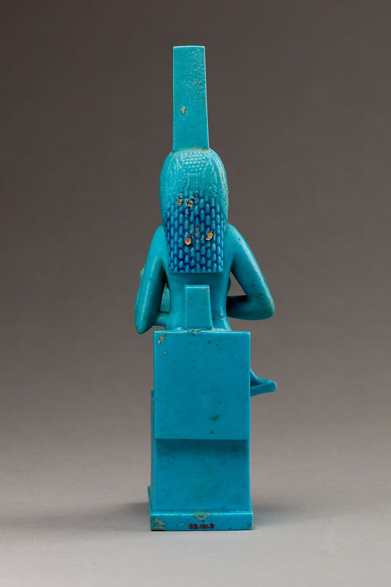 Statuette of Isis with the infant Horus, Faience