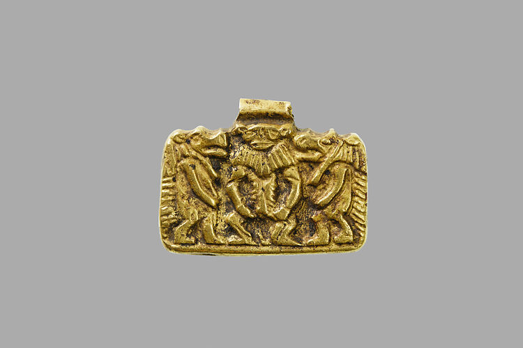 Appliqué with Bes flanked by figures of Taweret