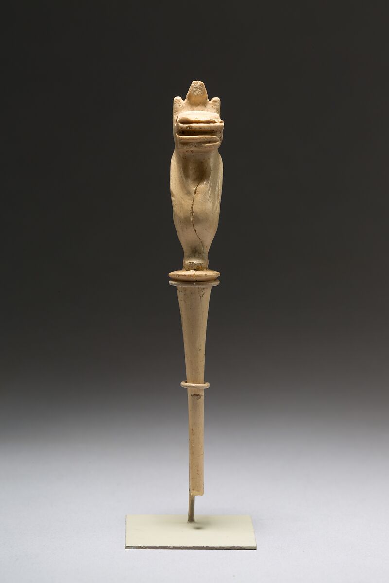 Hairpin Decorated with a Hippopotamus, Ivory