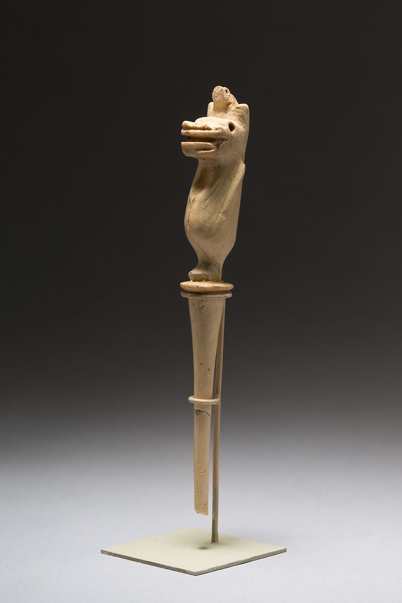 Hairpin Decorated with a Hippopotamus, Ivory